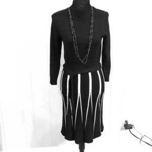 New Directions  Black and White sweater Dress NWT